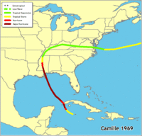 hurricane camille track